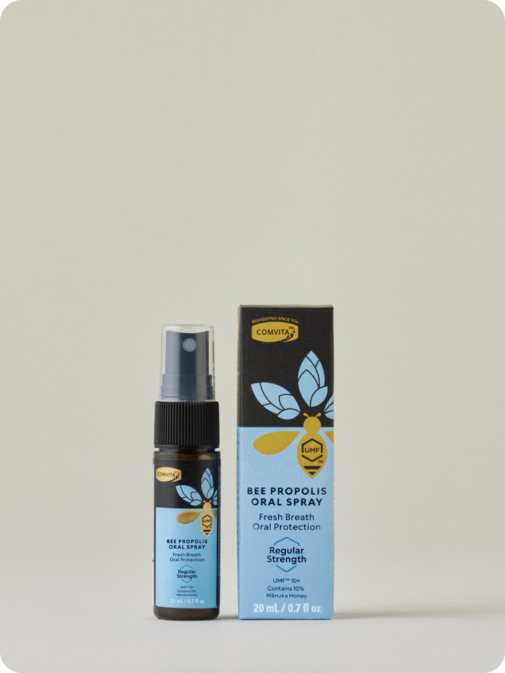 bee propolis oral spray next to its box