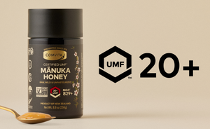umf 20 jar of honey and spoon with icons