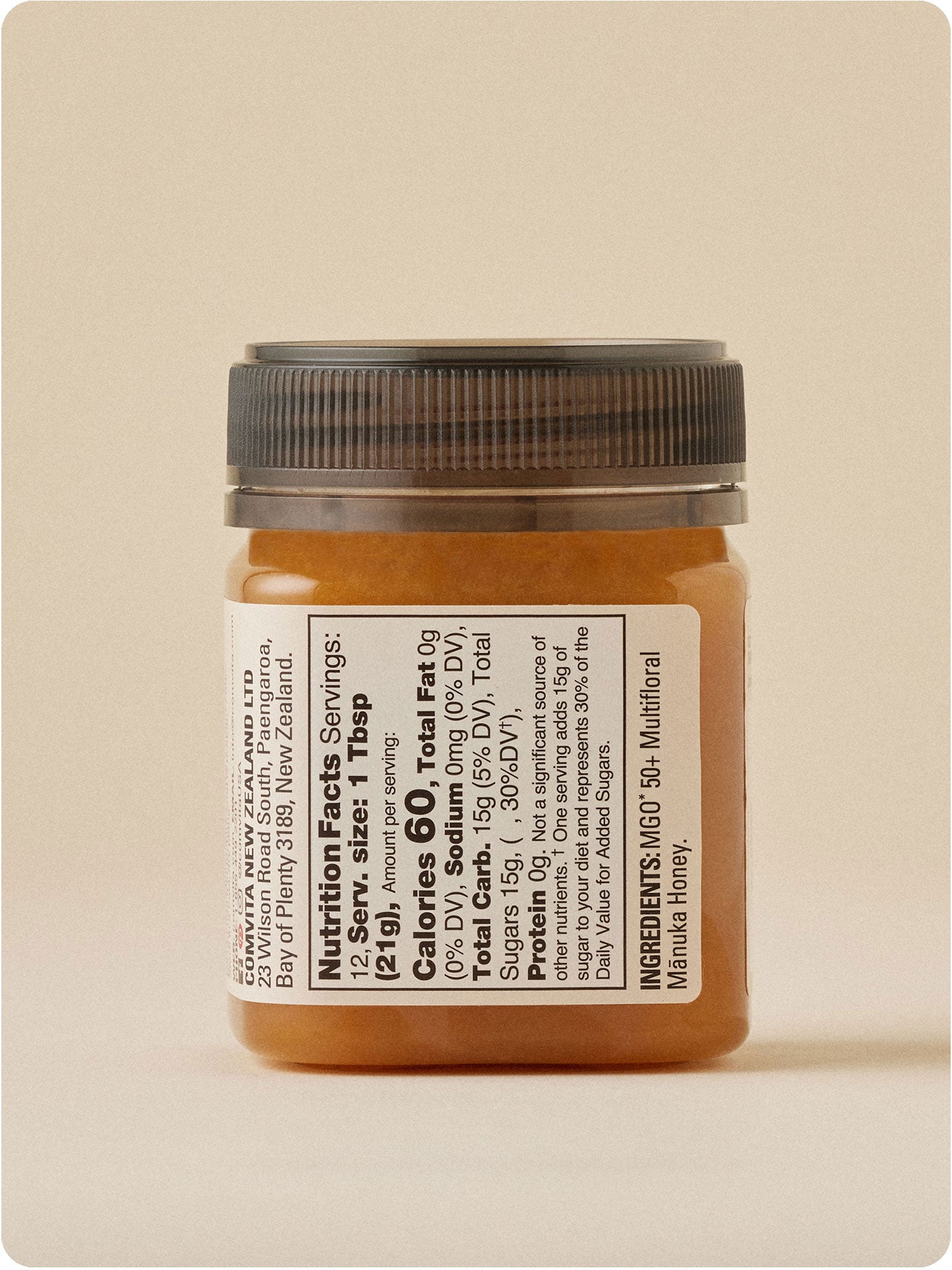 mgo 50 manuka honey jar 8.8 oz back