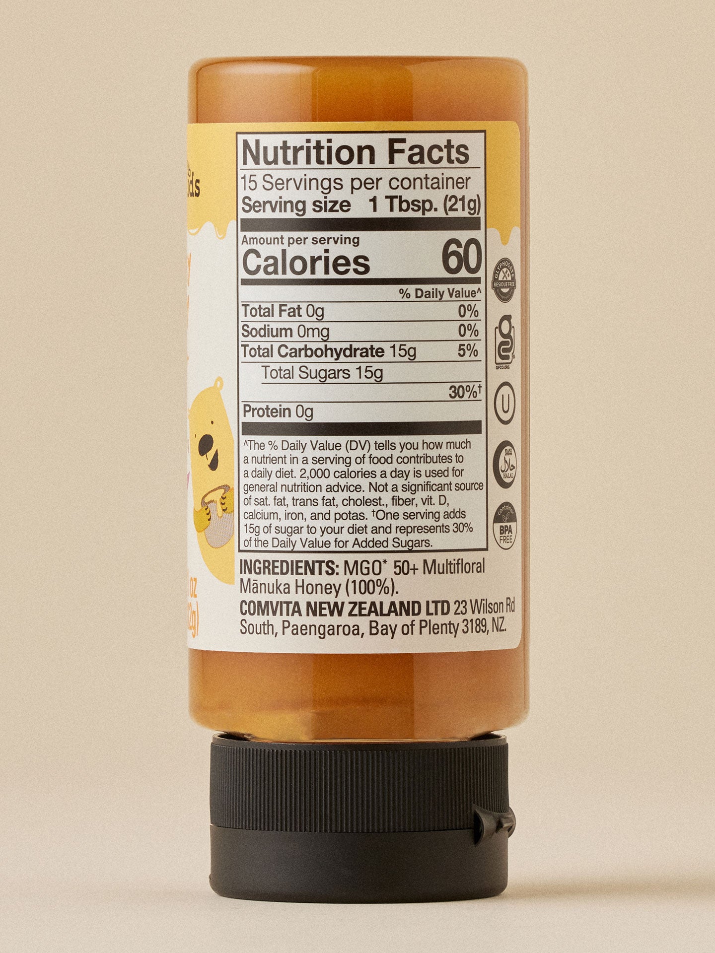 Kids Yummy Mānuka Honey Squeeze Bottle