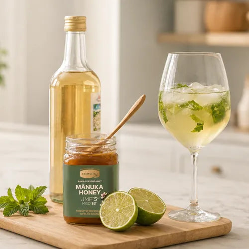 Sparkling Mānuka Honey Lime Mocktail