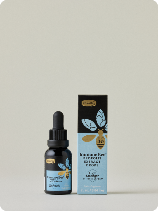 immune bee propolis extract drops next to box
