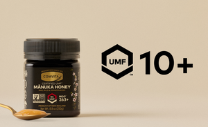 umf 10 jar of honey and spoon with icons