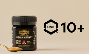 umf 10 jar of honey and spoon with icons