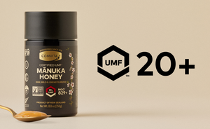 umf 20 jar of honey and spoon with icons