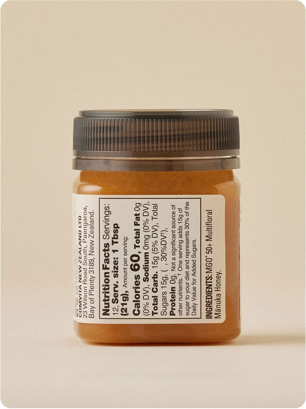 mgo 50 manuka honey jar 8.8 oz back