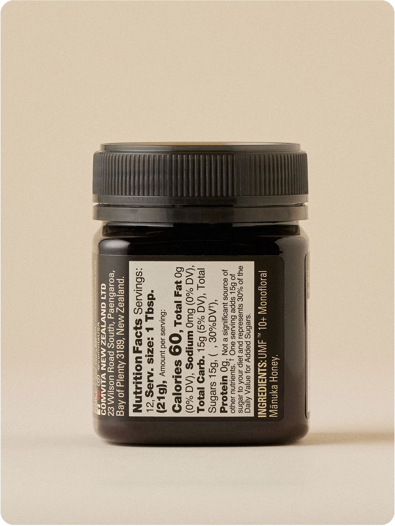 umf 10 manuka honey jar 8.8 oz back