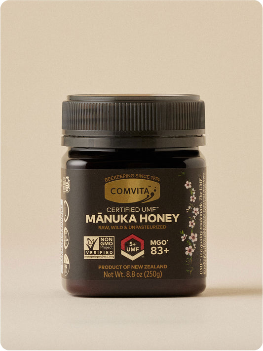 umf 5 manuka honey jar 8.8 oz front